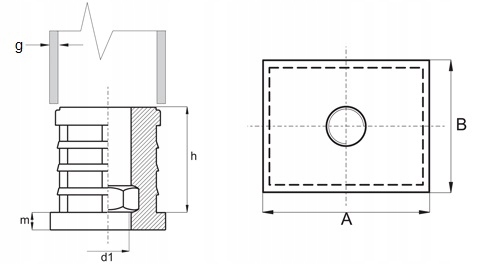WKŁADKA ZAŚLEPKA Z GWINTEM M8 PROFIL 40x20 4szt Model M8 40x20