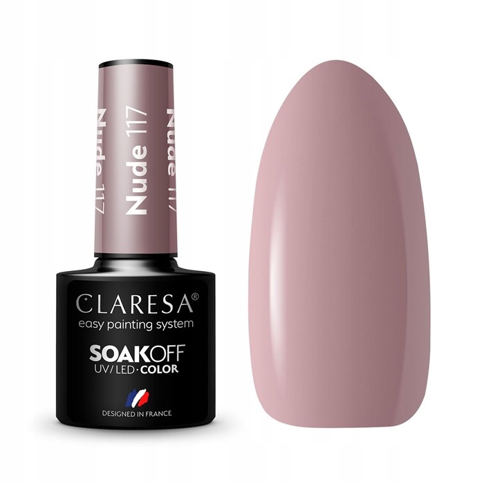 

Claresa Lakier hybrydowy Nude 117 Soak Off Uv/led