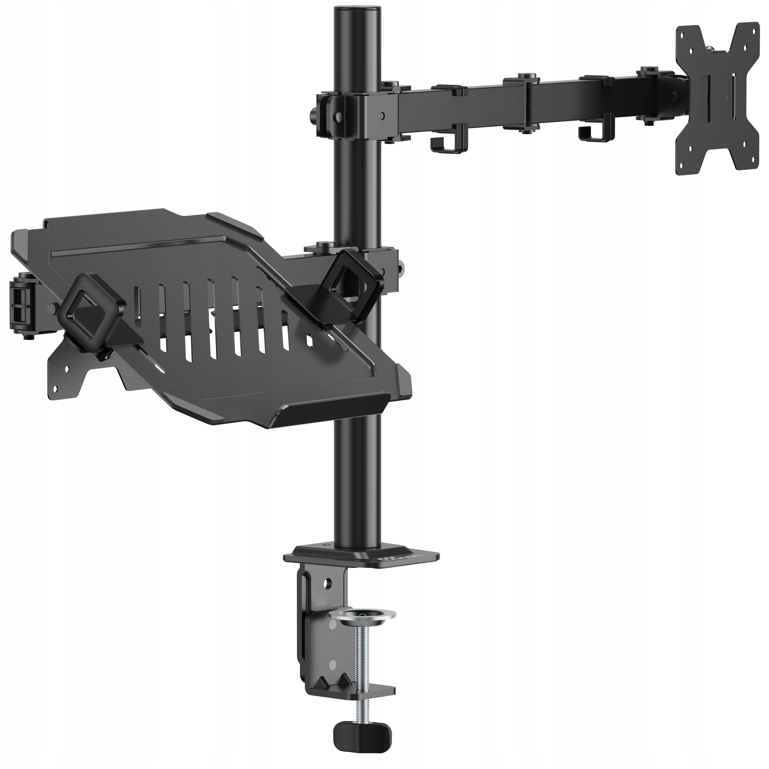 Uchwyt do Monitora Laptopa Uniwersalny 2w1 Biurkowy Regulowany Obrotowy