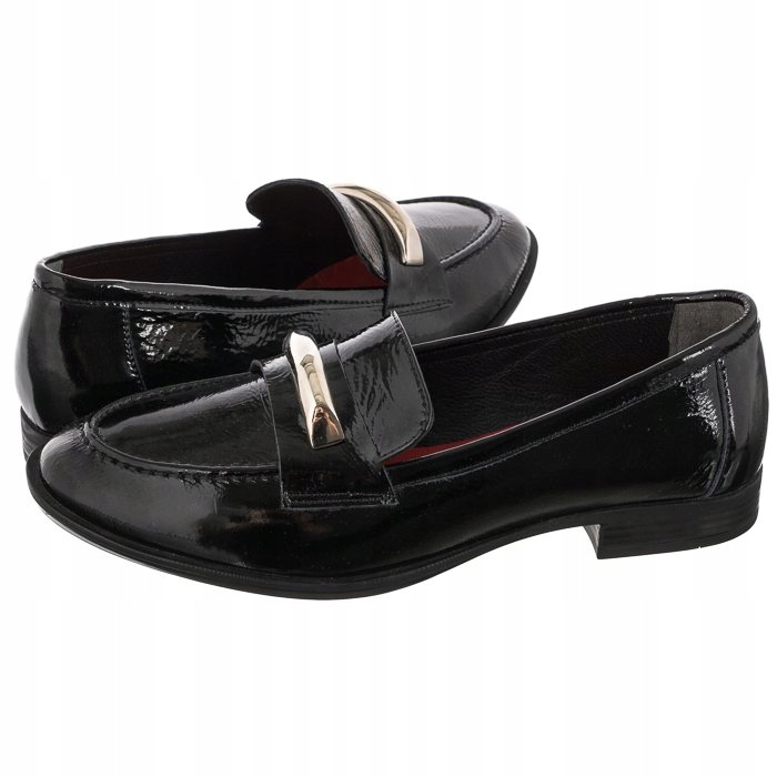

Buty Damskie Mokasyny Venezia Czarne Lakierowane