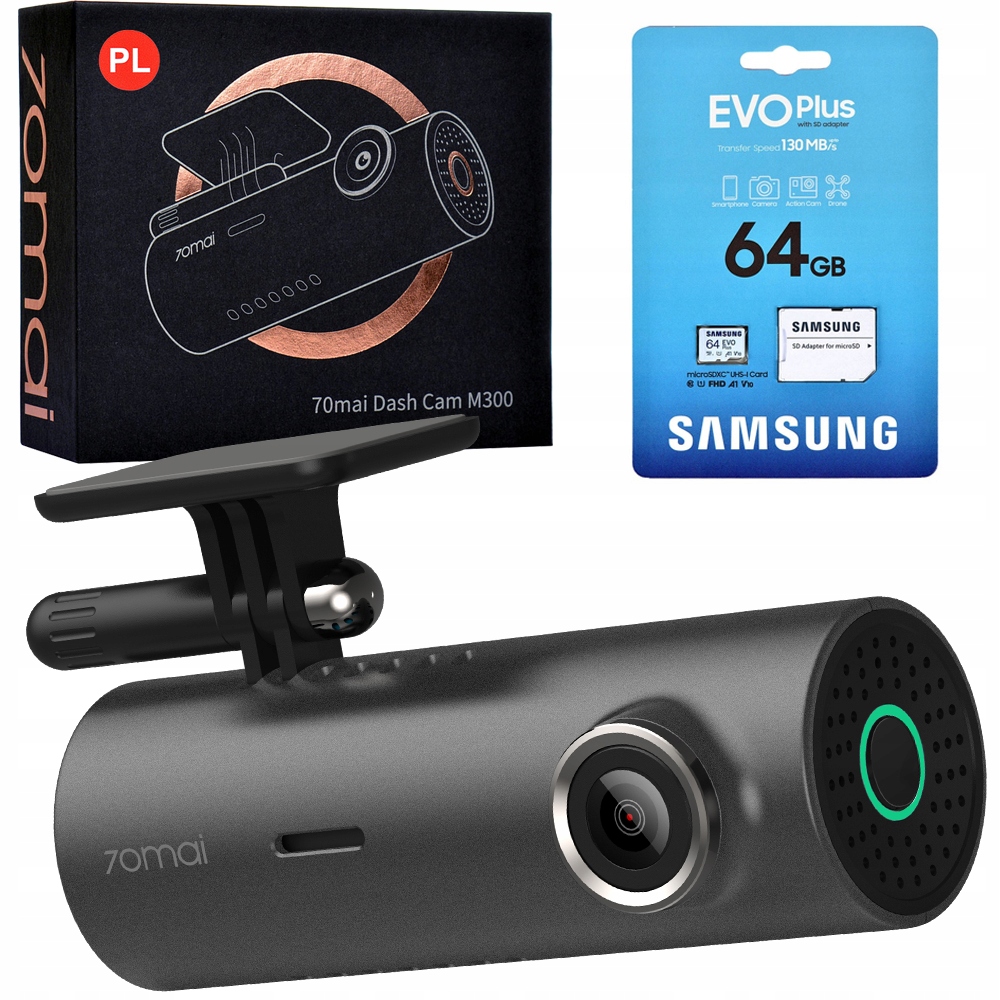 

70mai M300 język Pl karta Samsung Evo Plus 64 Gb