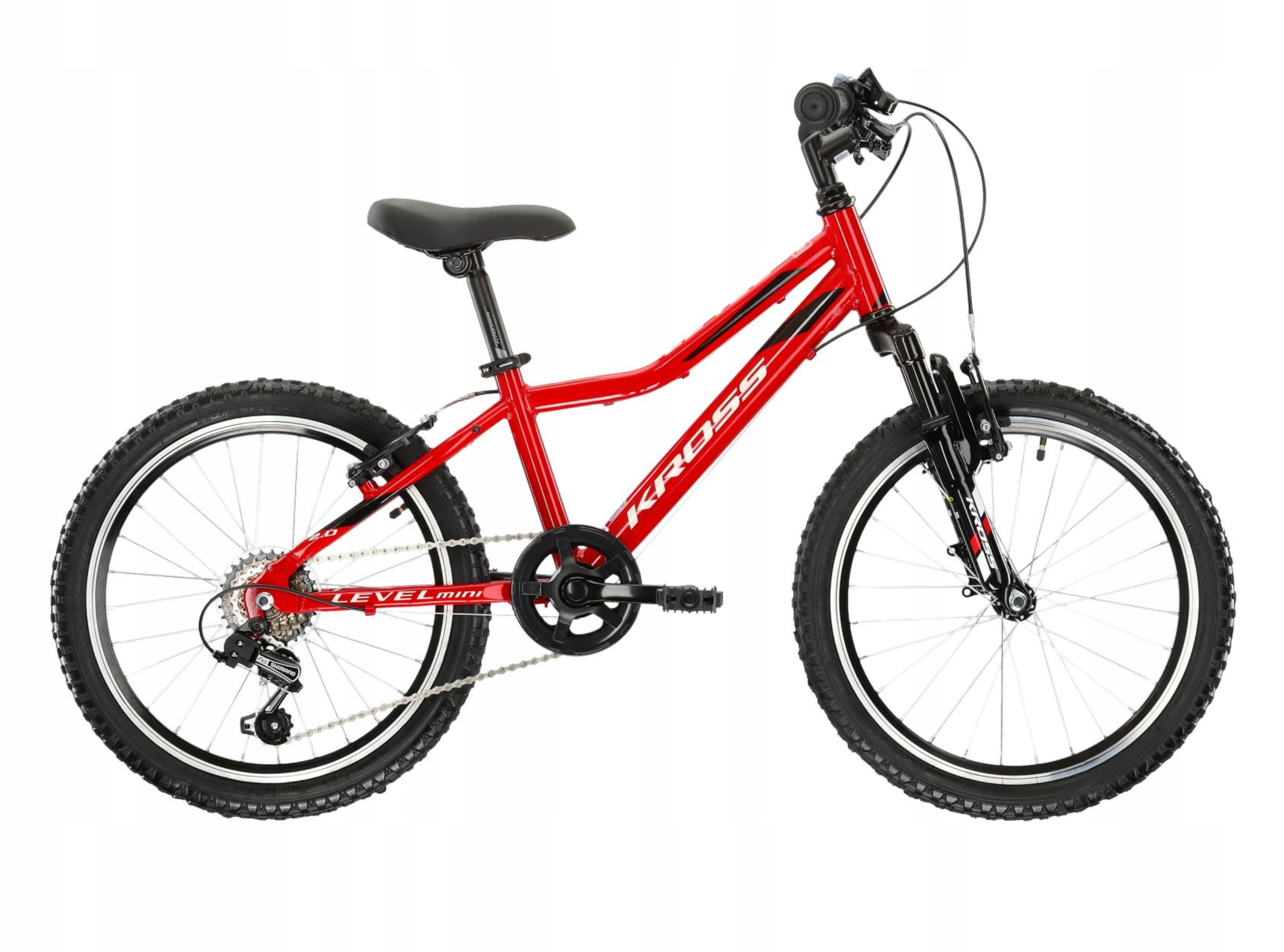 Rower dziecięcy 20 " Kross Level Mini 2.0 czerwony aluminiowy Mtb Shimano
