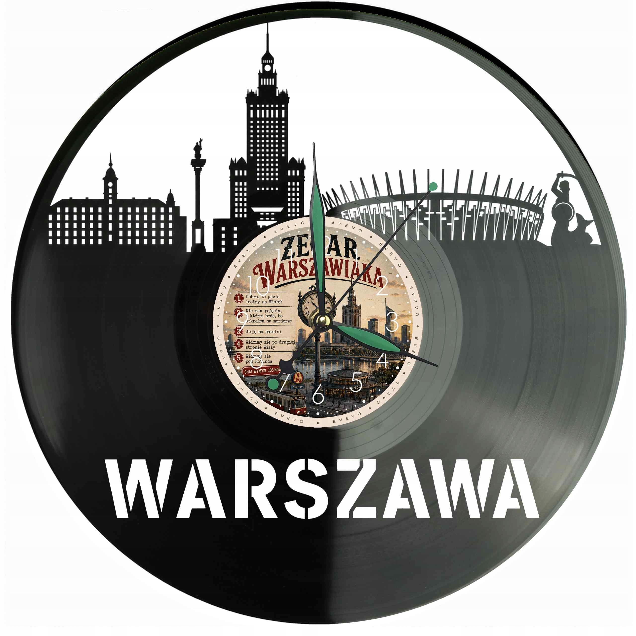 Varšava Dárek Originální dekorace do domu Hodiny z vinylové desky