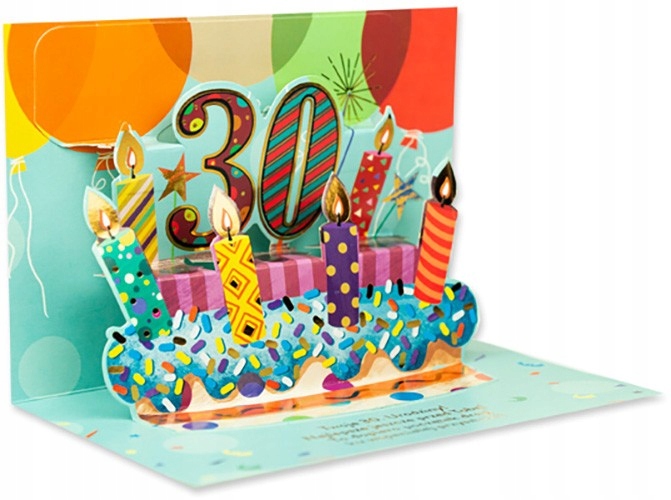 KARTKA NA URODZINY 30 PRZESTRZENNA 3D HM 2666