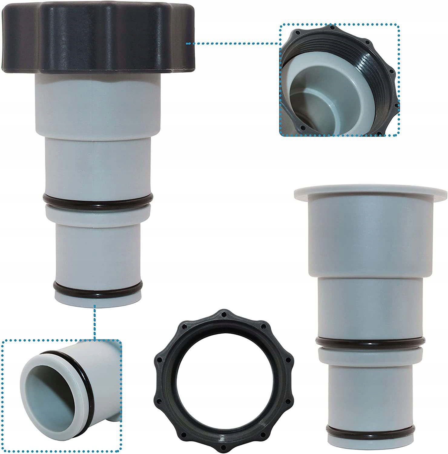 

4 x adapter węża basenowego 32 i 38 mm śrubokręt