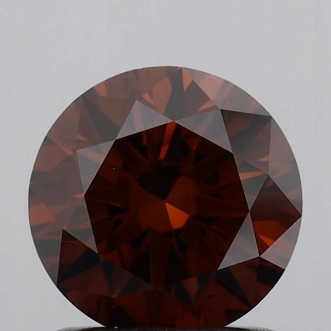 Diament laboratoryjny kolorowy 1.11ct ROUND Fancy Deep Orangey Brown SI1 (I