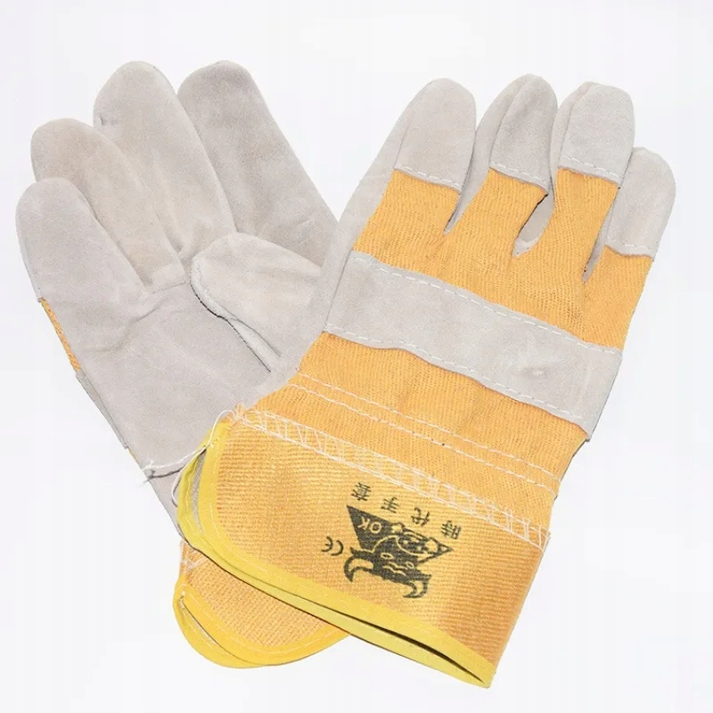 Welding gloves yellow cloth two-layer cowhide Stan opakowania oryginalne
