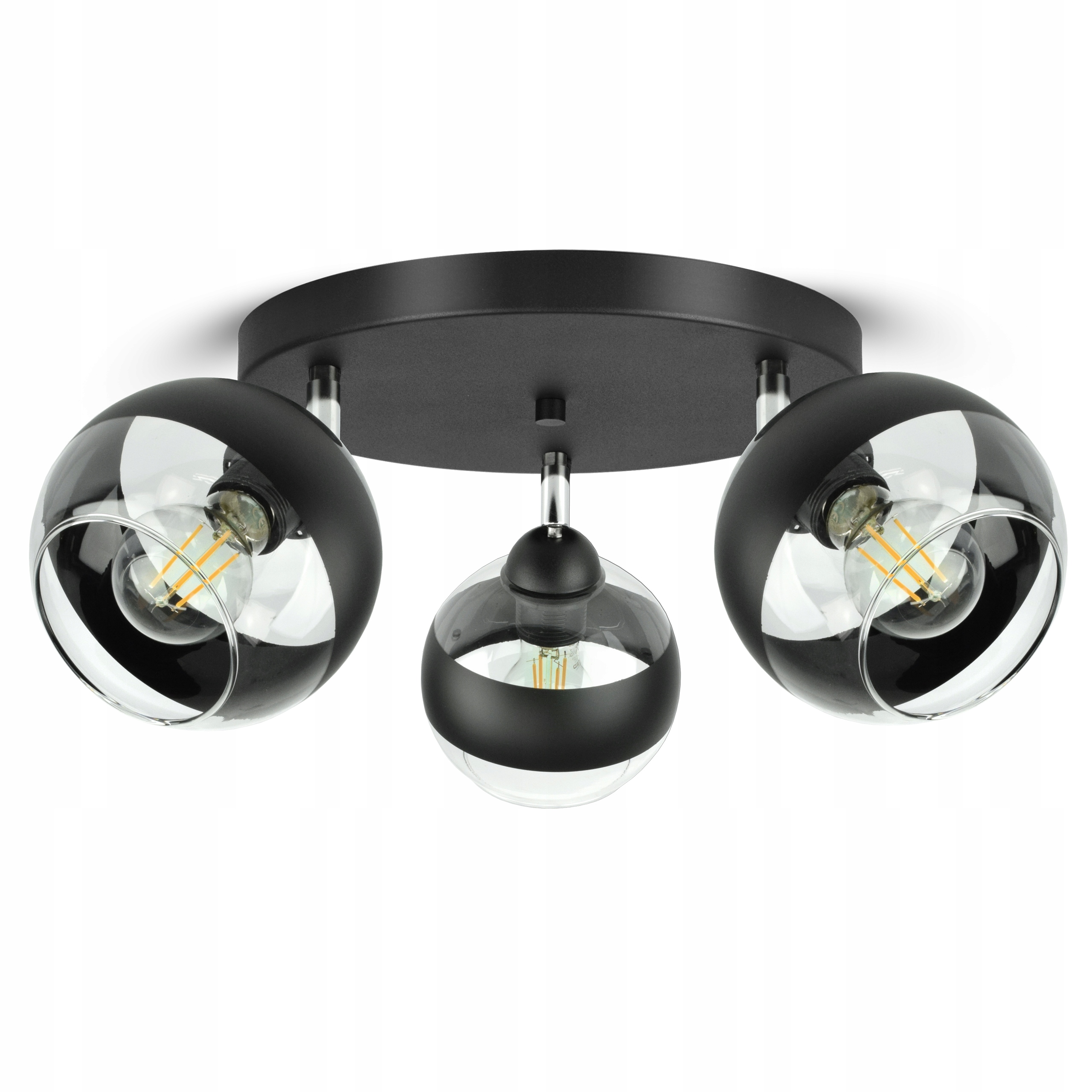 Lampa Wisząca Sufitowa Żyrandol Czarna Szklane Kule Black Belt EG3 Led E27