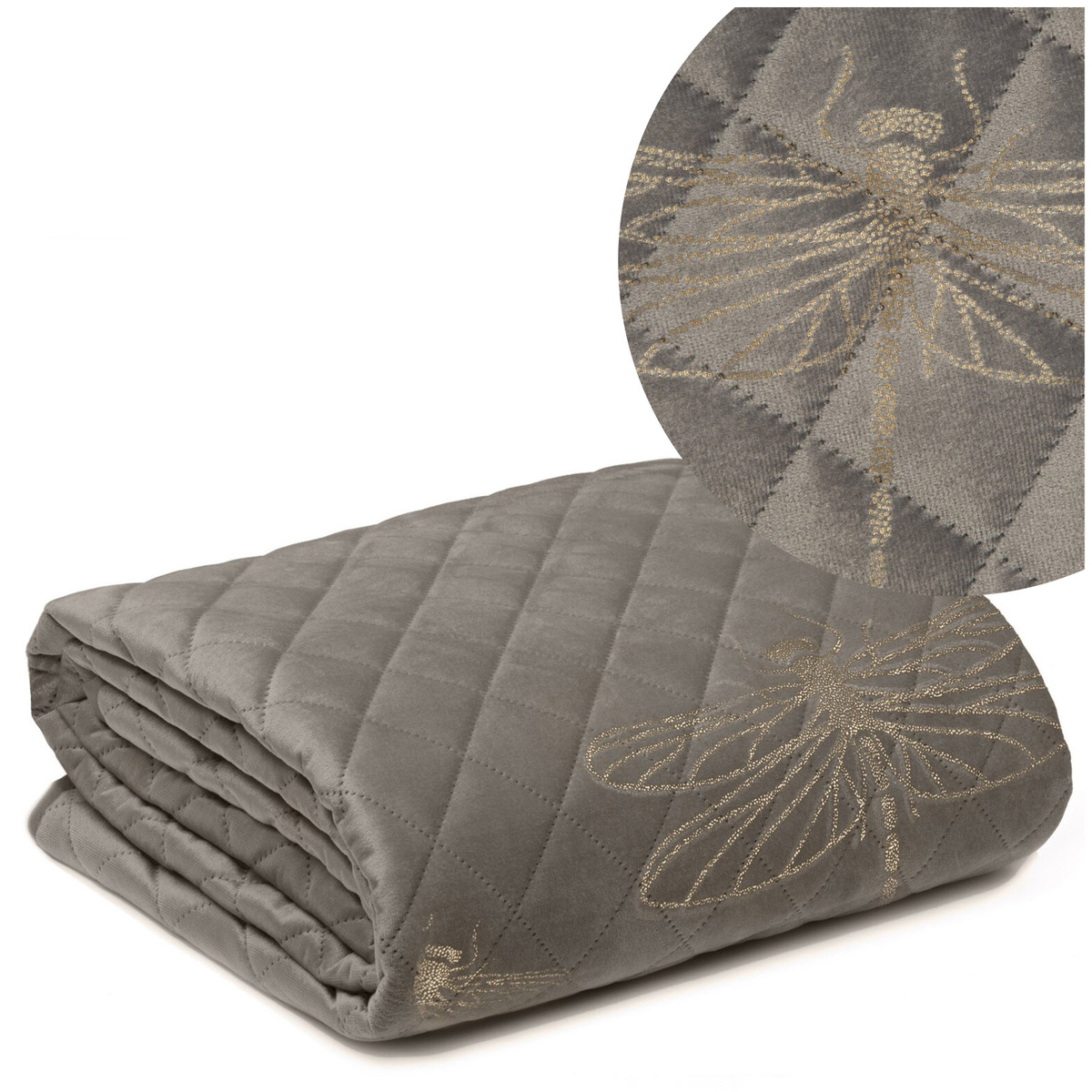 Přehoz na postel Pléd Dekorativní Velurová Lori Stříbrná 170x210