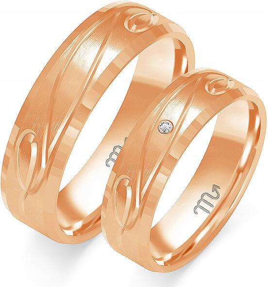 Růžové zlaté jemné snubní prsteny 14K 585 r 20 21 22 módní svatební kolekce