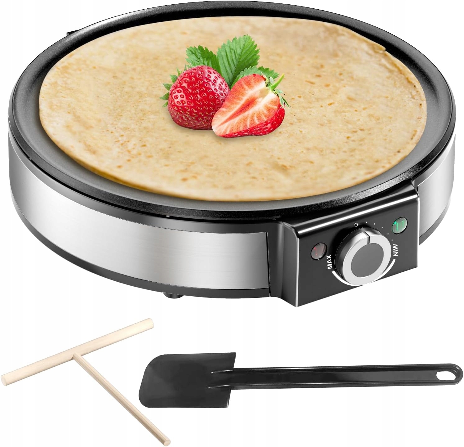Formička na palačinky, 1200 W, kontrola teploty, nerezová ocel