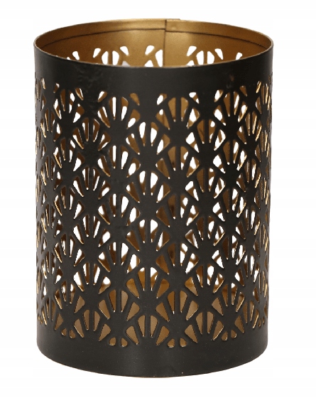 

Metalowy lampion świecznik czarny ażurowy 10cm