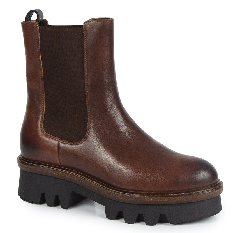 Carinii B9732 Kotníkové Boty Kozačky Kůže Lico Hnědé 37