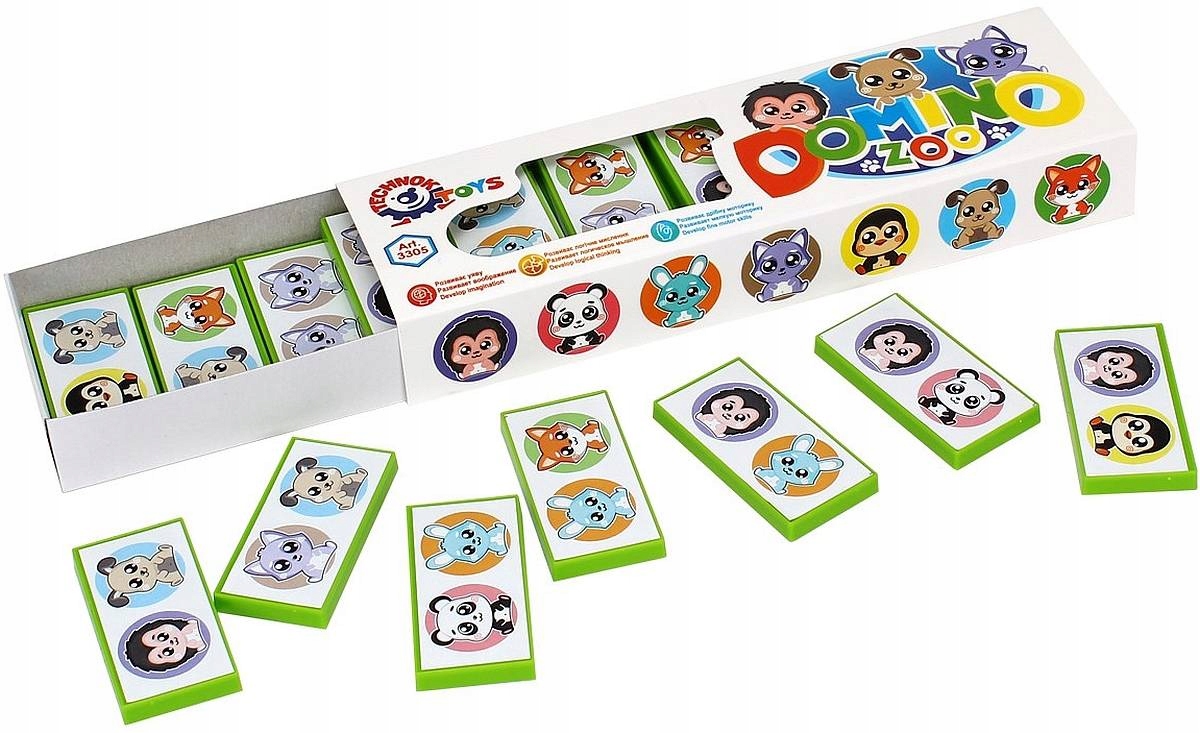 GRA DOMINO ZWIERZĄTKA ZOO UKŁADANKA DLA DZIECI Stan opakowania oryginalne