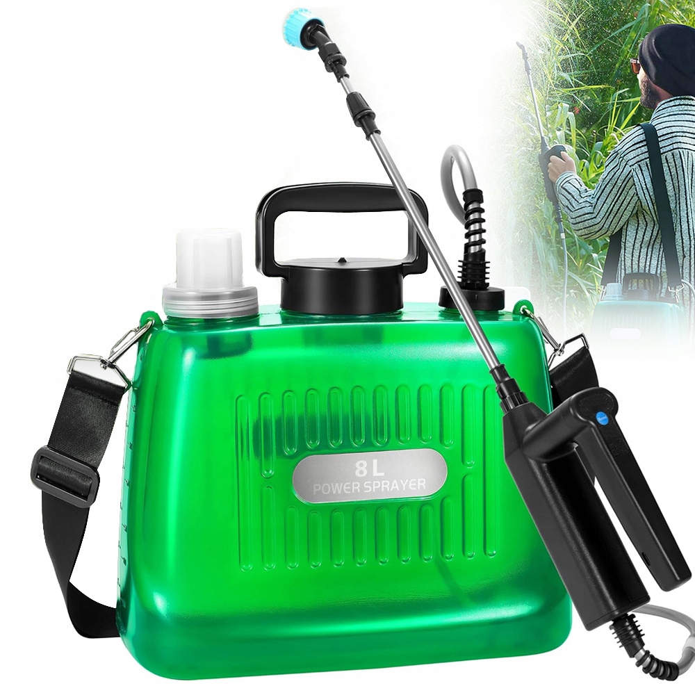 Elektrický Ramenní Akumulátorový Postřikovač 8 L, Sada 4 Trysek Lanka