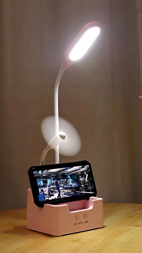 

Lampka biurkowa Led z wentylatorkiem i organizerem