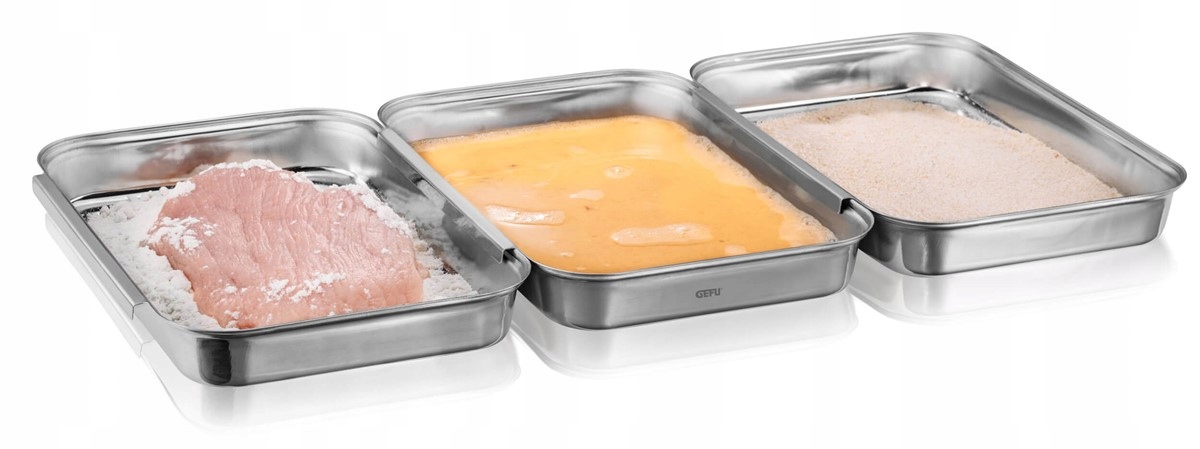 Gefu Pando Zestaw do panierowania mięsa i kotletów schabowych Q-label