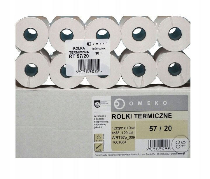 

Rolka termiczna 57 X 20 kasa/terminal 10szt