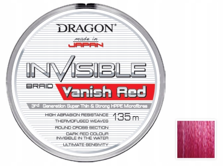 Plecionka Dragon Invisible Vanish Red 0,06 mm x 135 m - porównaj