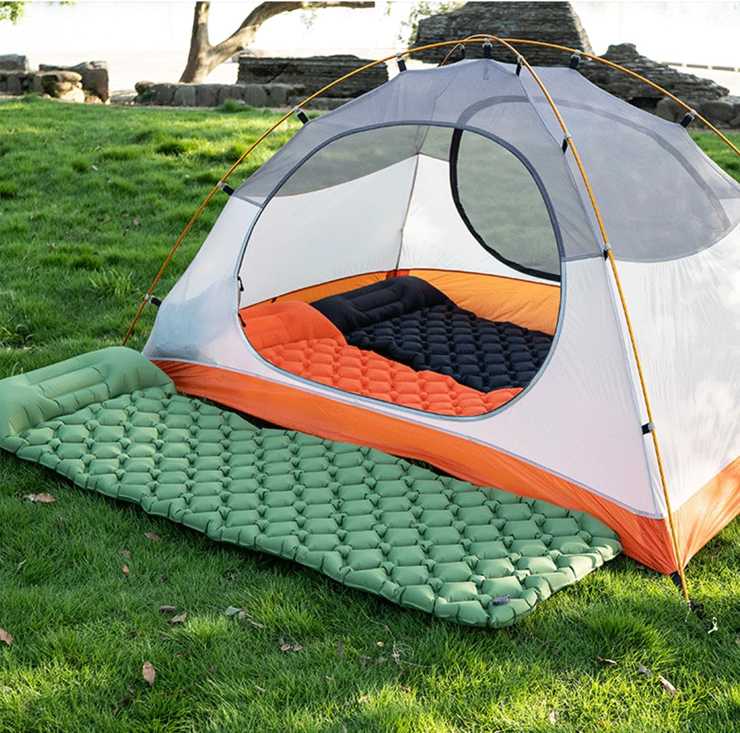 MATA SAMOPOMPUJĄCA KARIMATA Z WYCISKANIEM STÓP STÓP 200×67×10CM Model r-Hike