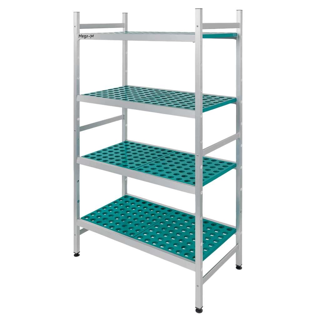 Gastronomický hliníkový regál Mega-M Alufri 4 police 97x39x180 cm základní