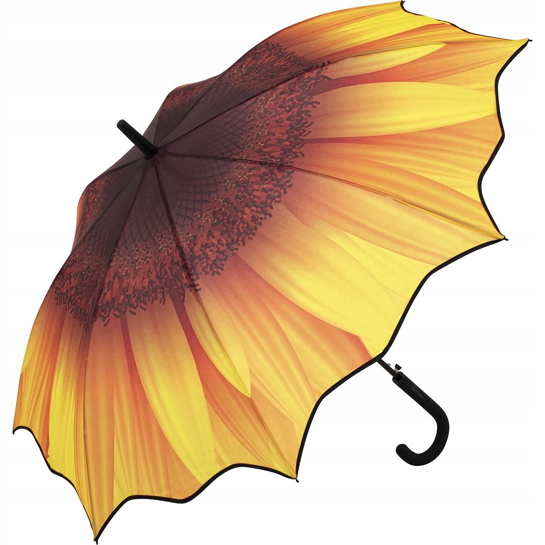 

Parasol parasolka damska długa wzór słonecznik