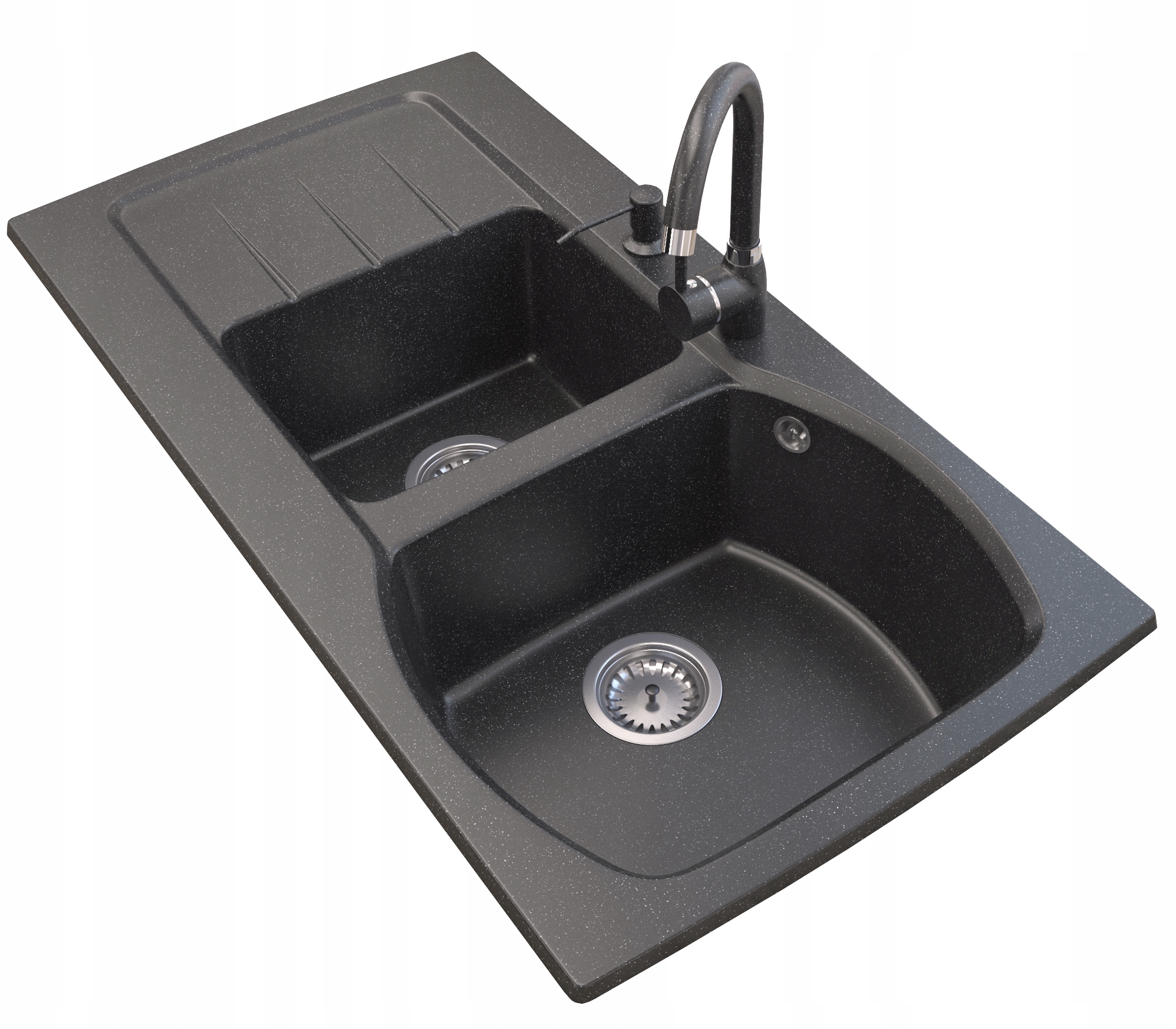 

Zlew/ozmywak Granitowy Dwukomorowy Bateria Dozer