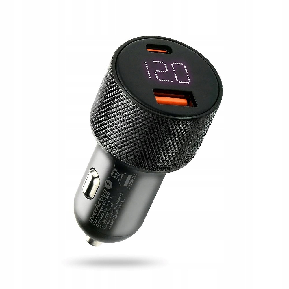 Everactive Ładowarka Samochodowa 1X Usb QC3.0, 1 X Usb-c Pd 75W Czarna CC-5