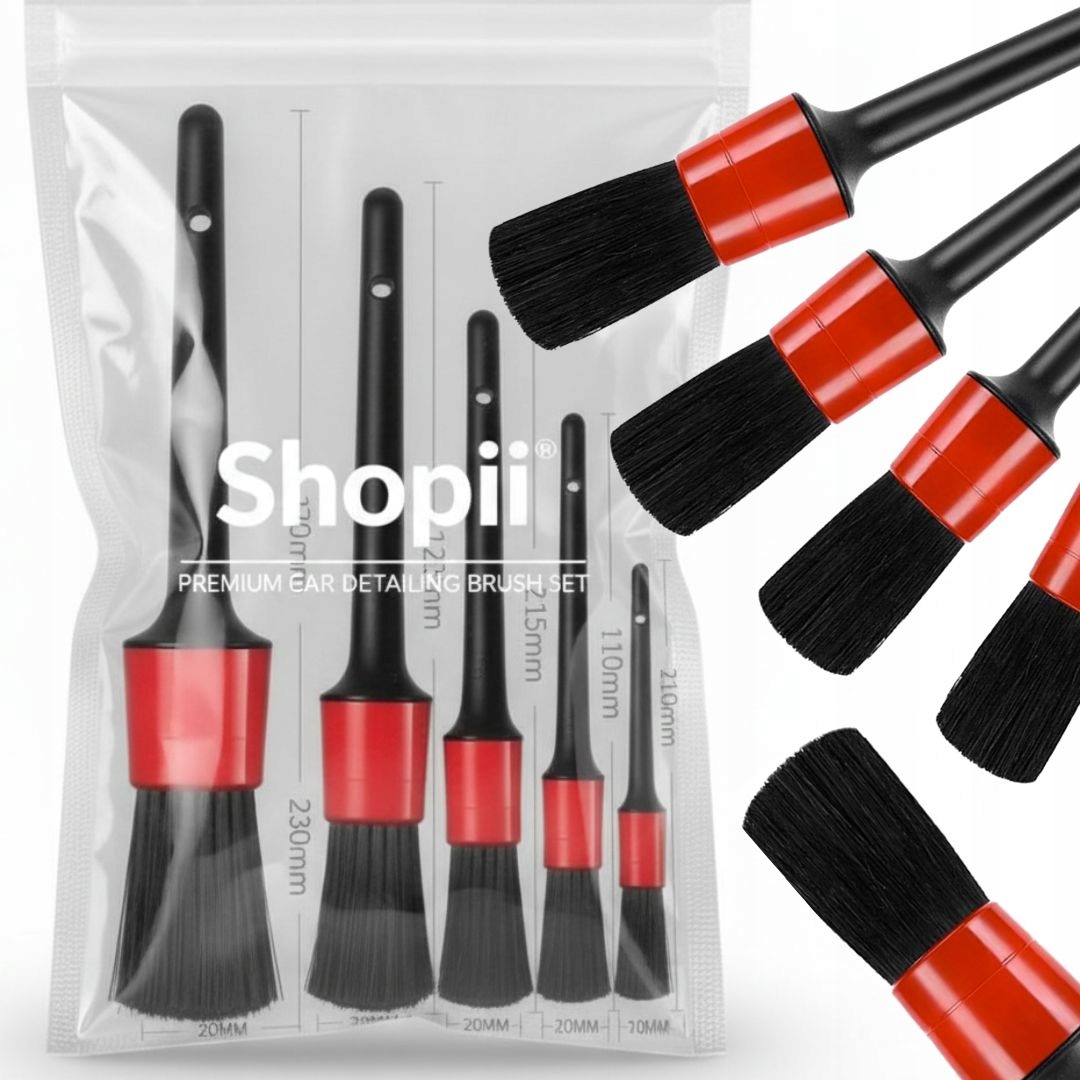 Zestaw Pędzli Do Auta Detailingu Czyszczenia Pędzel Detailing Brush 5 Sztk