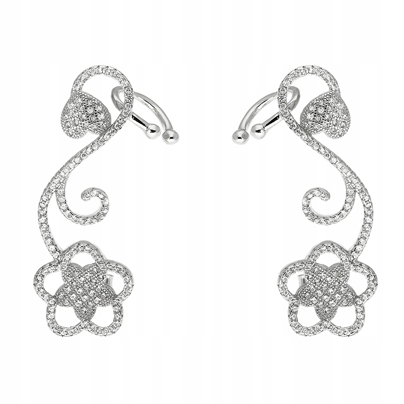 Stříbrné rhodiované náušnice do uší KOL031121