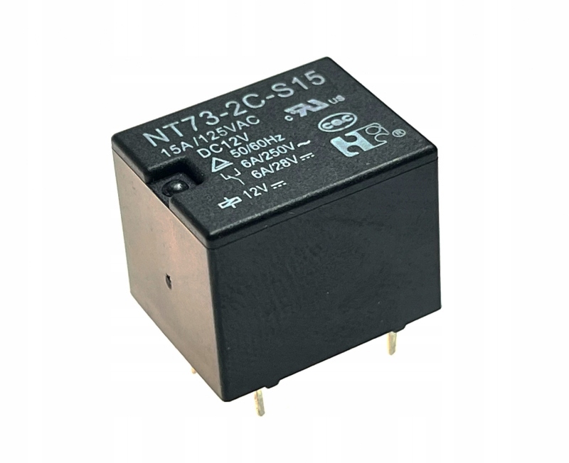 Przekaźnik NT73, cewka 12V, styki 15A, SPDT