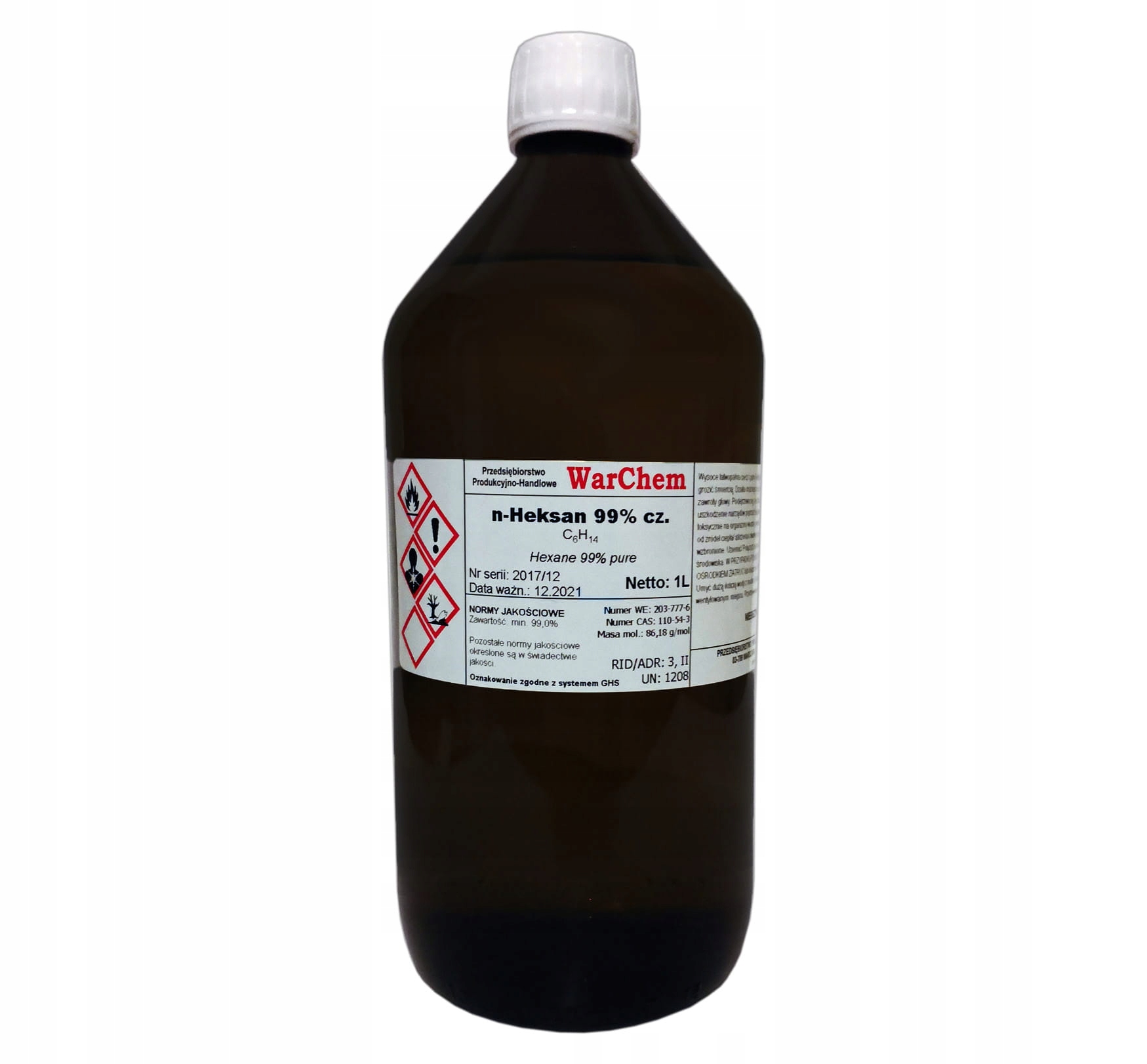 

n- Heksan 99% czysty 1L Warchem
