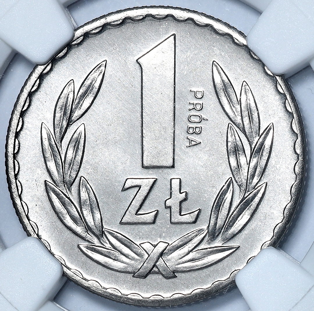 wx 1 złoty 1949 PRÓBA NIKIEL - RZADKA - NGC MS65