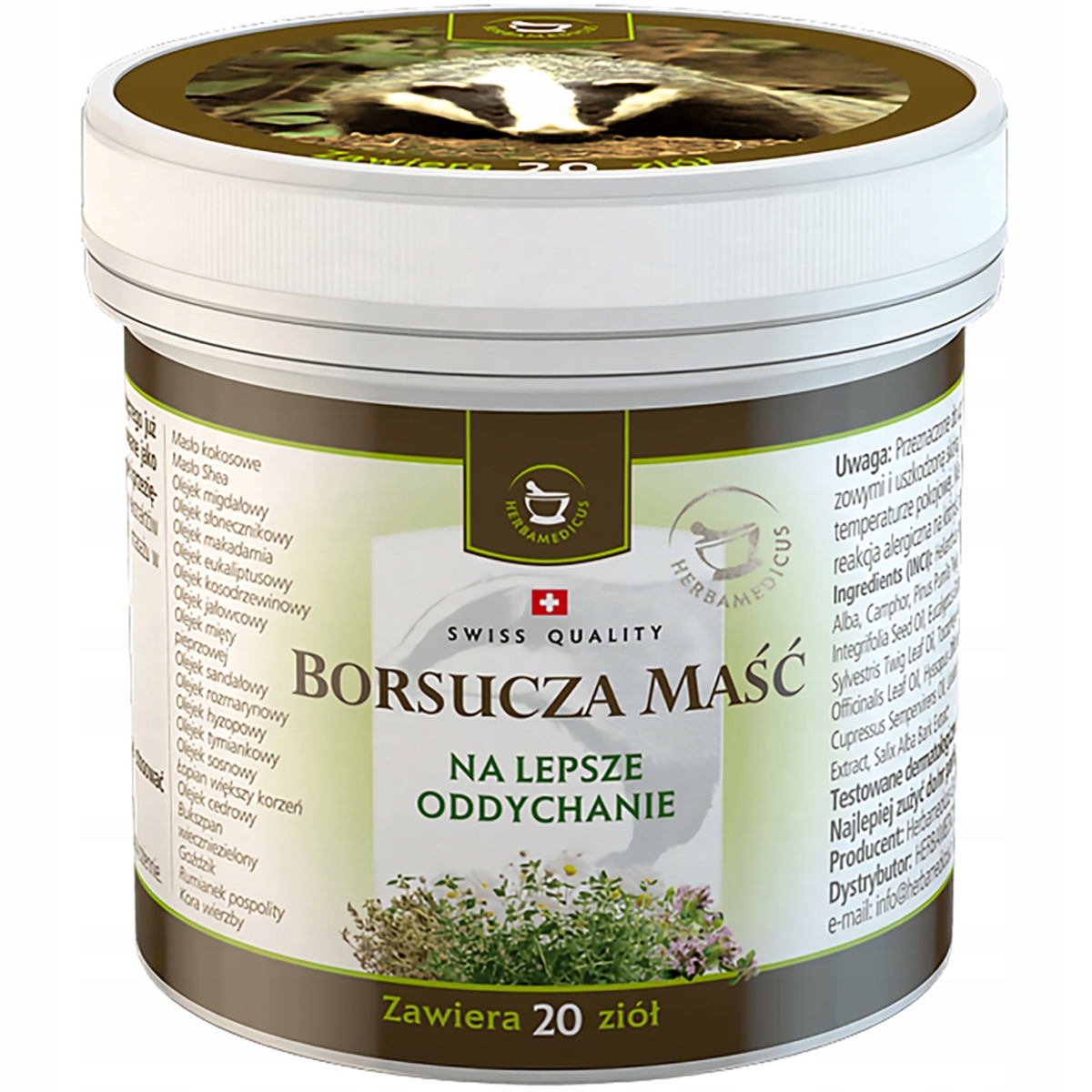 

Borsucza maść Herbamedicus lepsze oddychanie 125ml