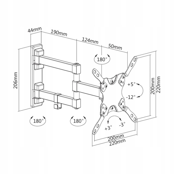OBROTOWY UCHWYT DO TELEWIZORA TV LCD LED 32' - 42' Marka Kruger&matz