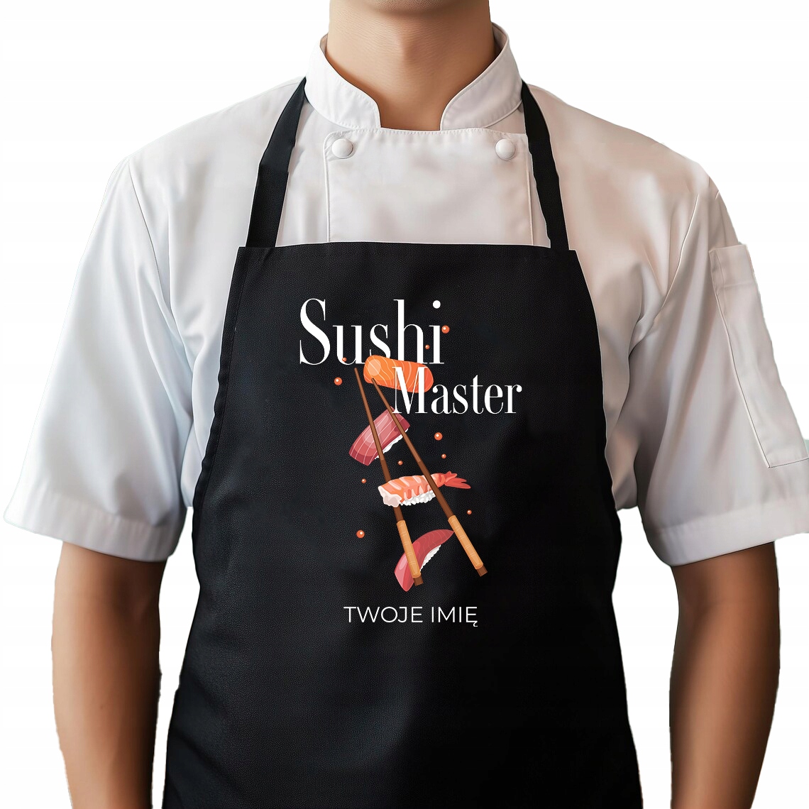 Kuchyňská zástěra Černá Profesionální zástěra pro Sushi Master Japonské Vz