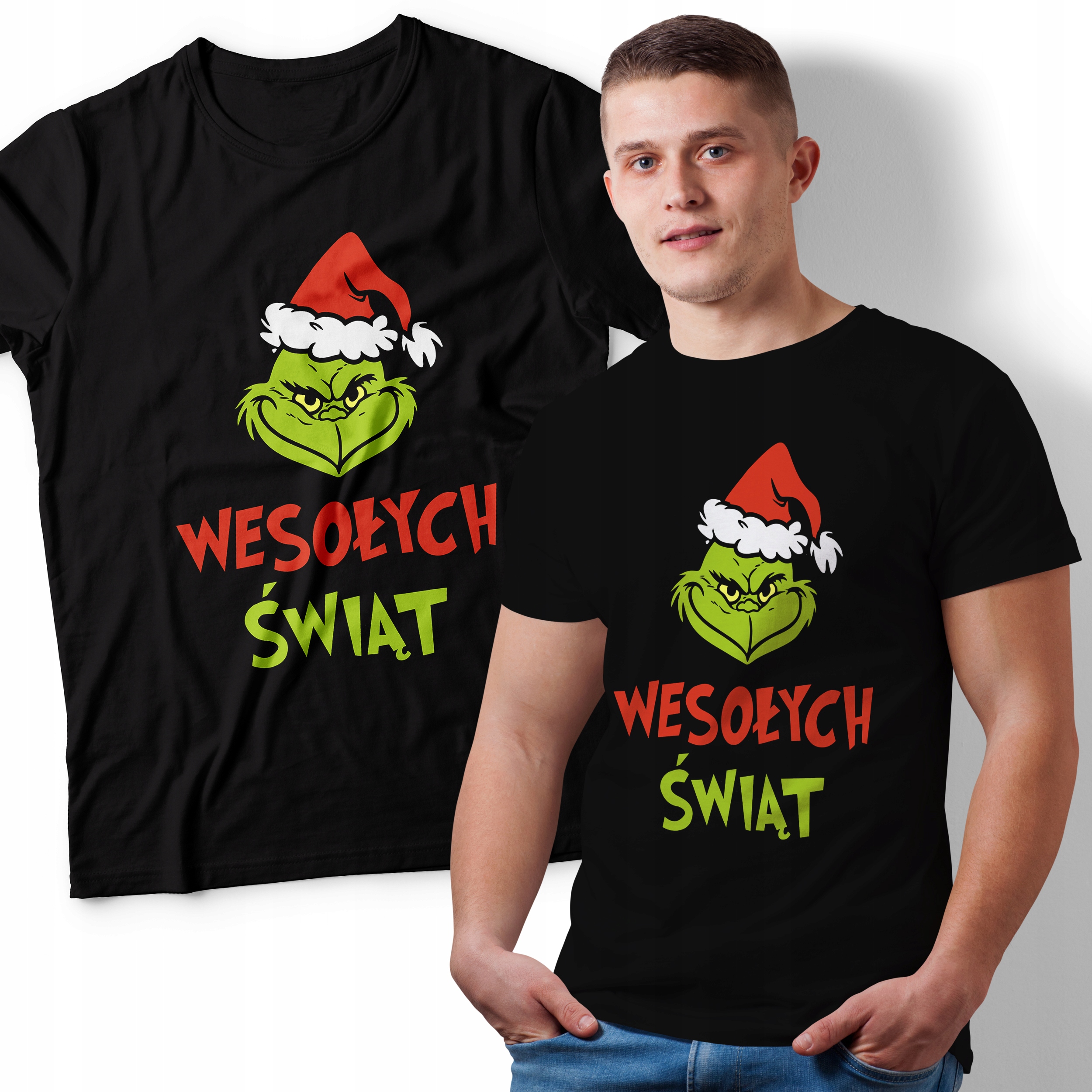 KOSZULKA NA MIKOŁAJA ŚWIĘTA PREZENT POD CHOINKĘ GRINCH WESOŁYCH ŚWIĄT | L