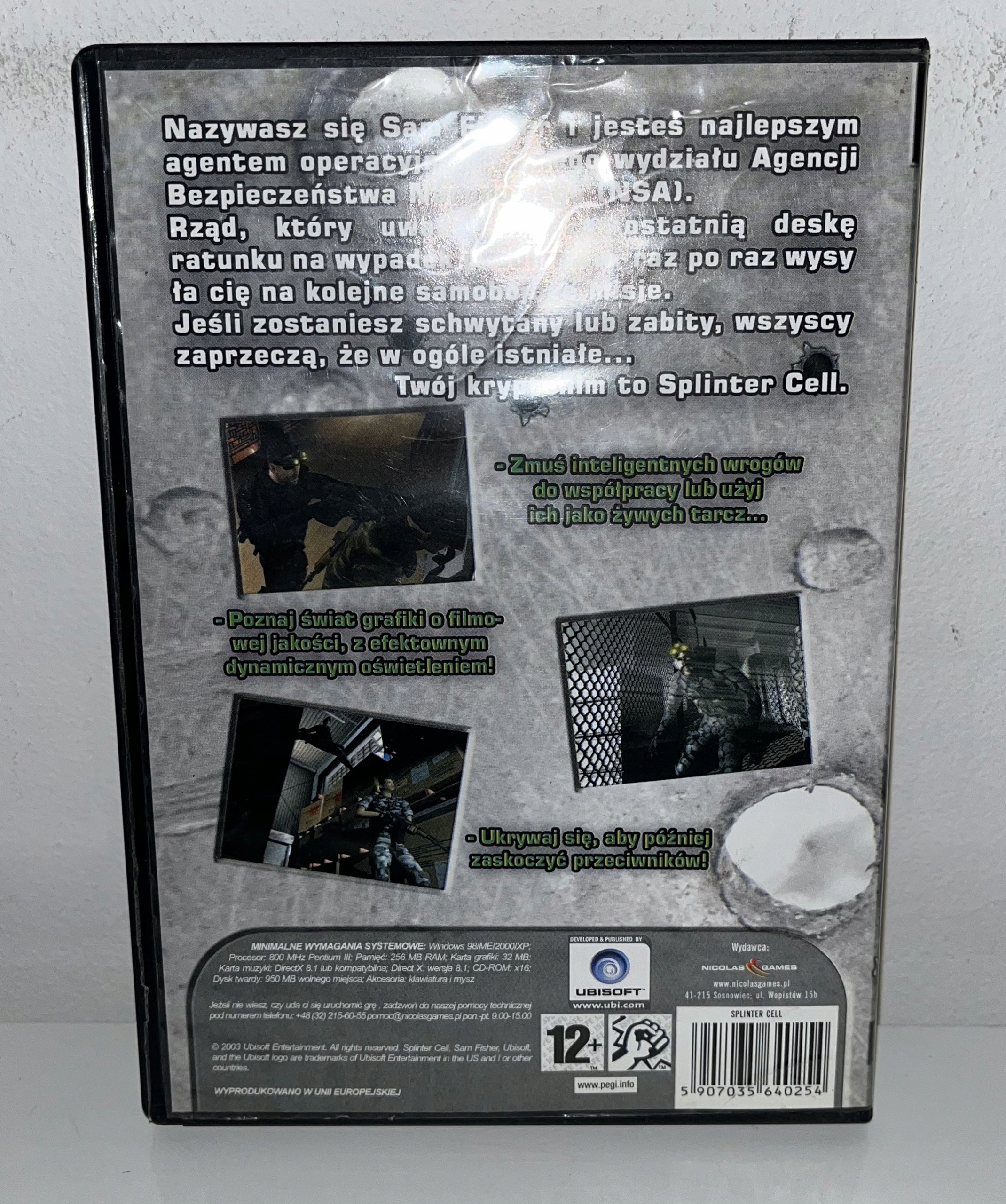 TOM CLANCY'S SPLINTER CELL BOX EAN (GTIN) 5907035640254