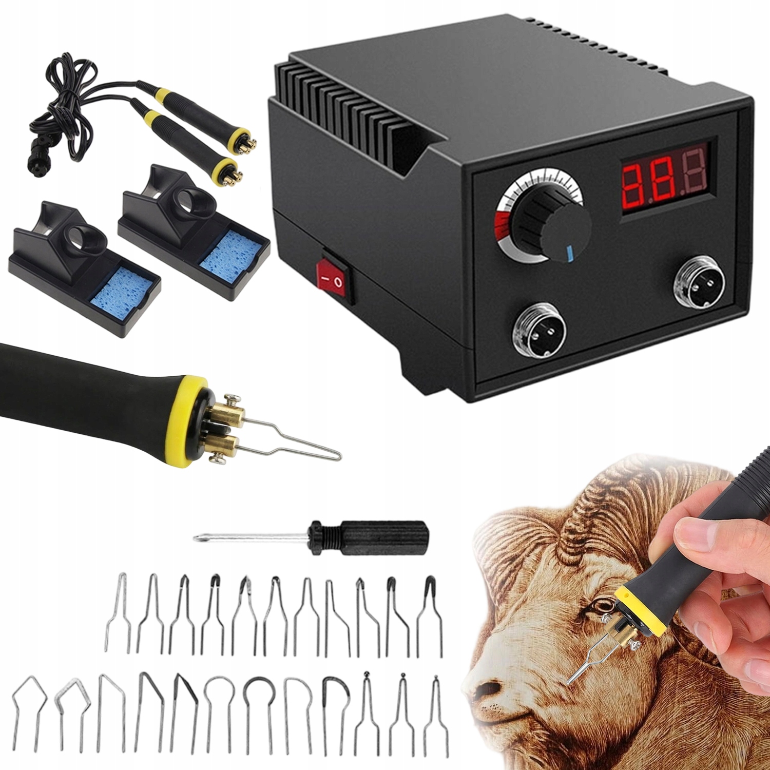 Profesionální Pyrograf 100W 23 Hrotů Pro Dřevo A Kůži, Vypalovačka