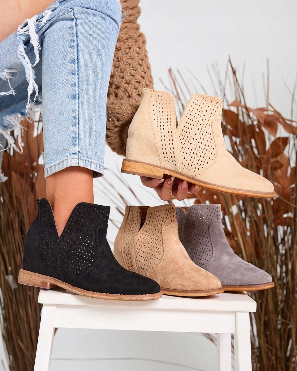 A3733-39 L.KHAKI E BEŻOWE BOTKI KOTURN KOWBOJKI 38 Płeć kobieta