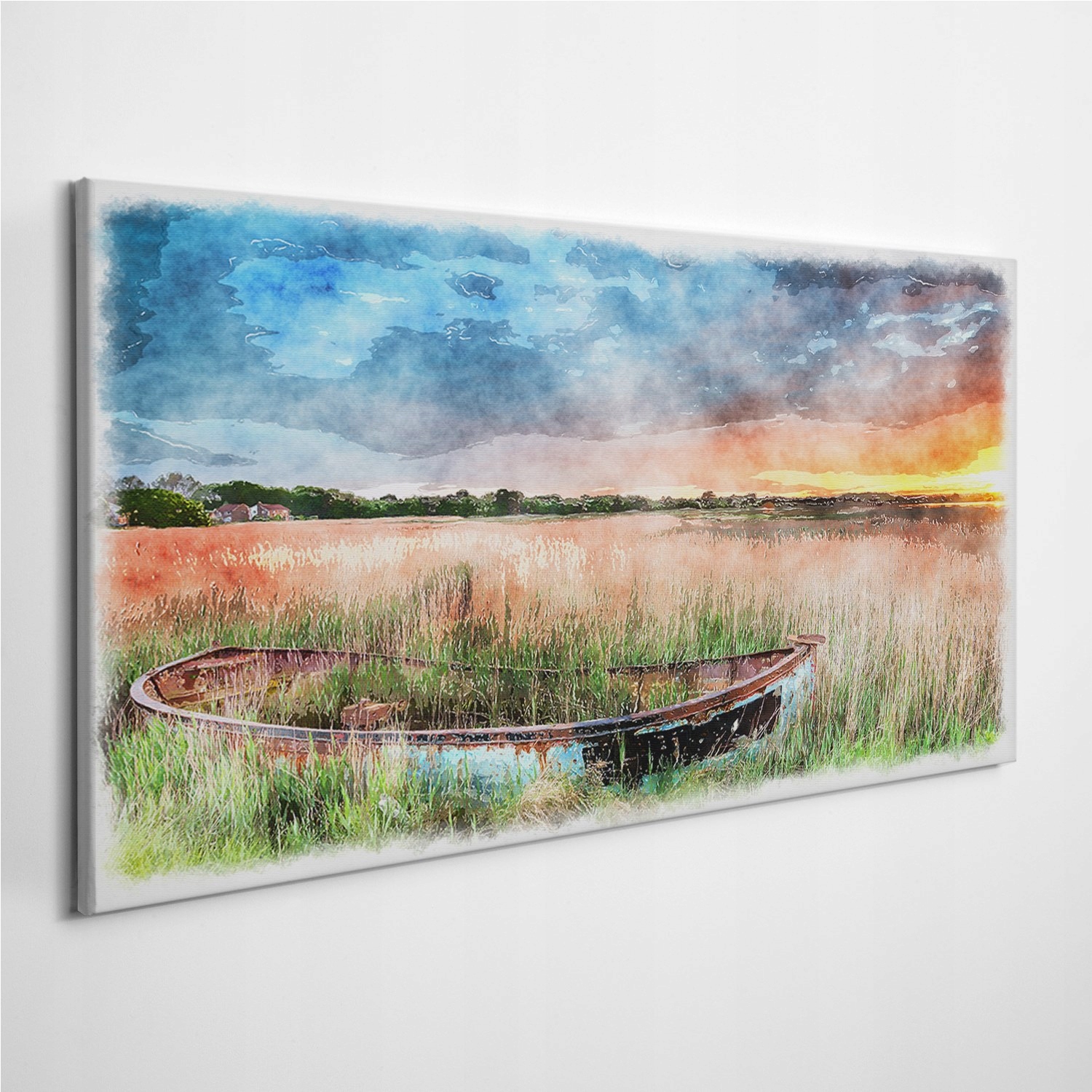 

Foto-obraz na płótnie Wschód Słońca Łódki 120x60