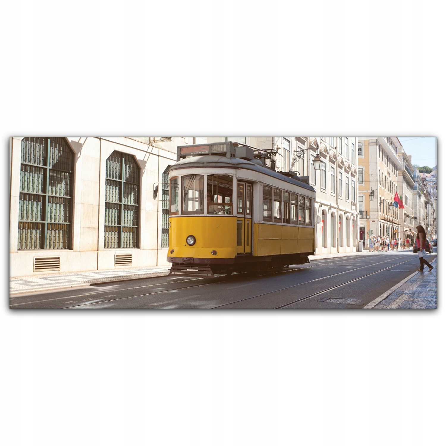

Canvas płótno do sypialni 125x50 Tramwaj Lizbona
