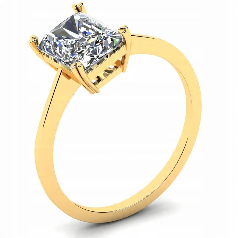 

Pierścionek Złoty Błyszczący Z Cyrkonią 8X6MM