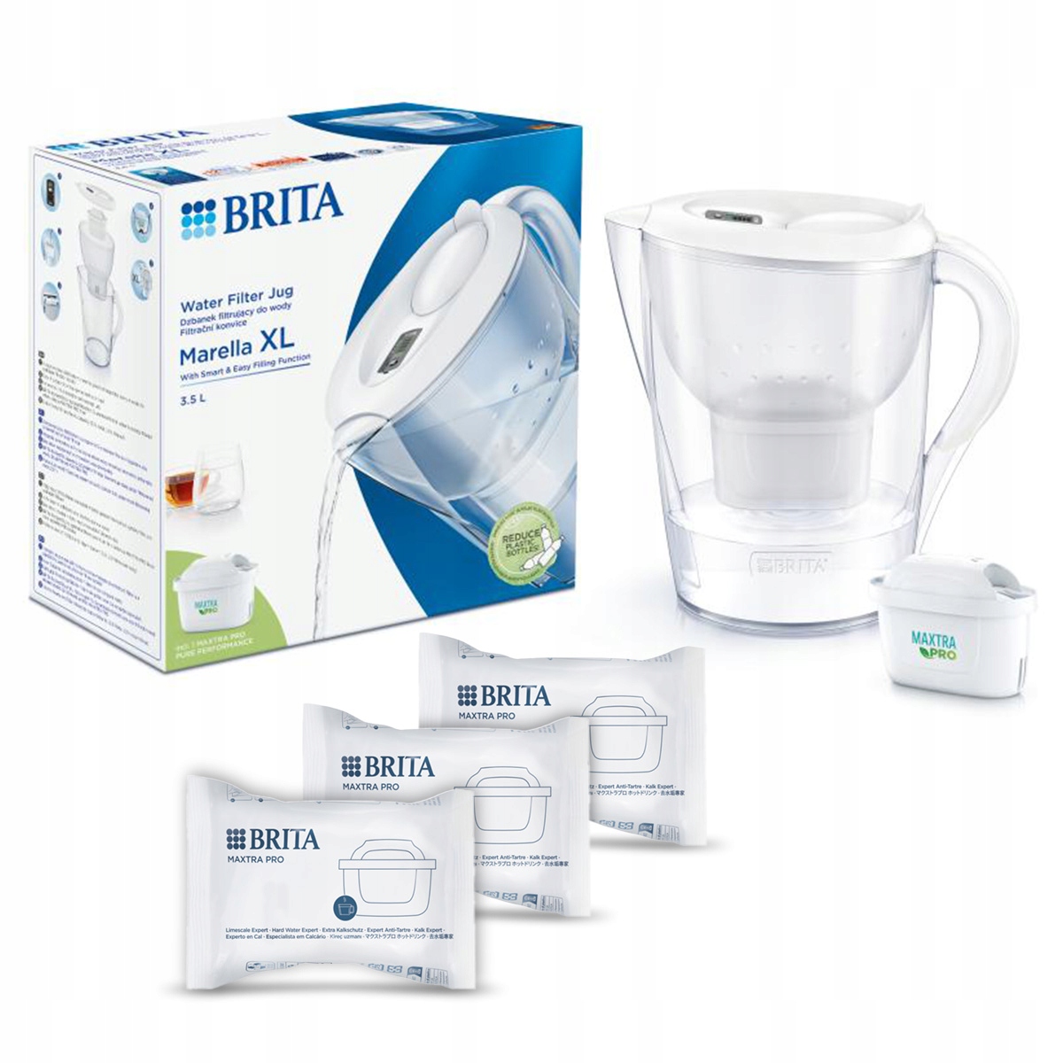 Dzbanek Brita Marella XL biały z filtrem Pure Performance 3x Hard Water