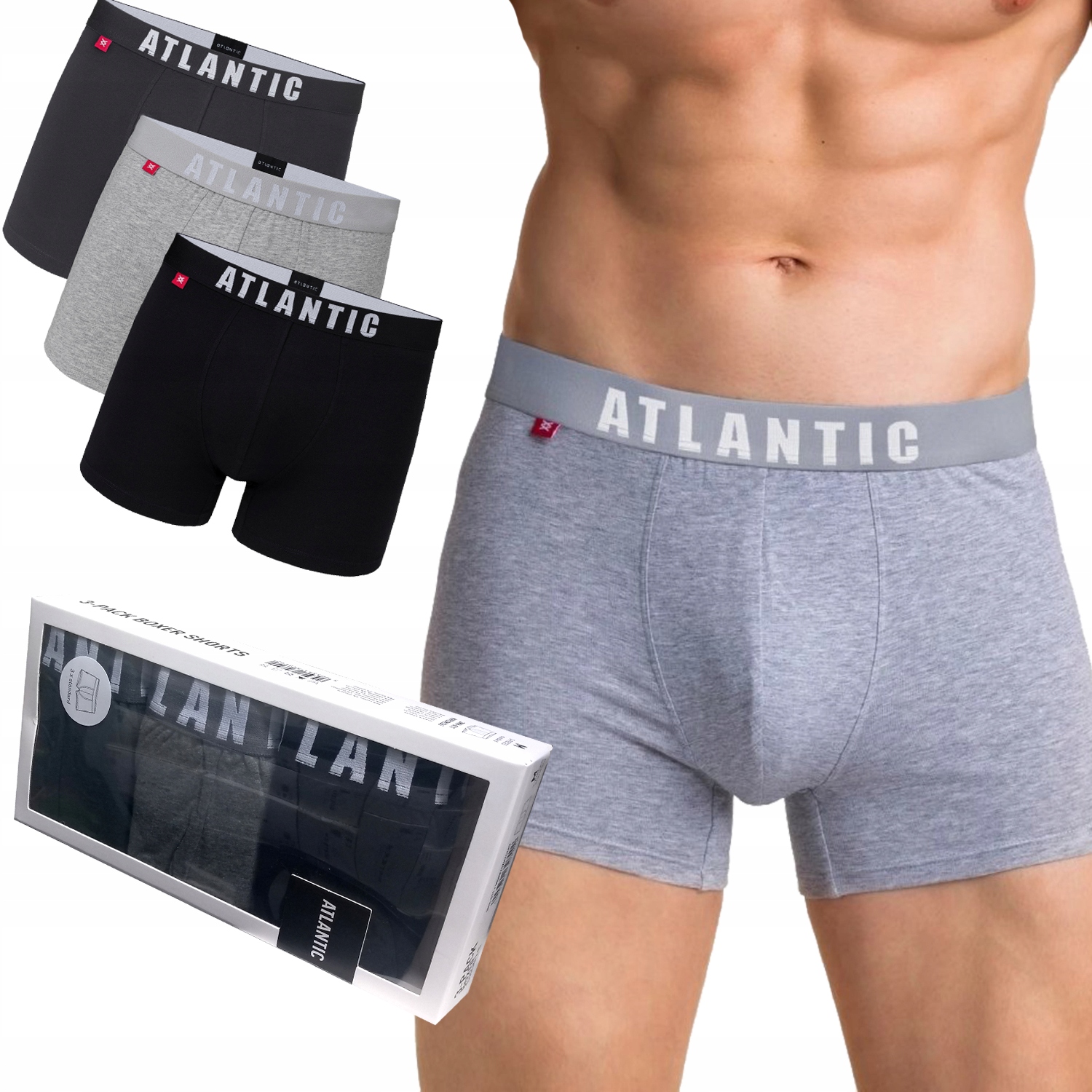 

Atlantic szorty męskie 3MH 011 bokserki 3PAK MIX