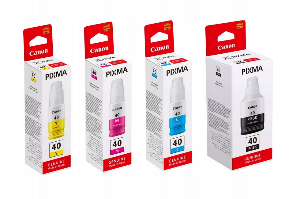 Zestaw 4x Tuszy GI-40 Cmyk GI40 Canon do G5040 G7040 G6040
