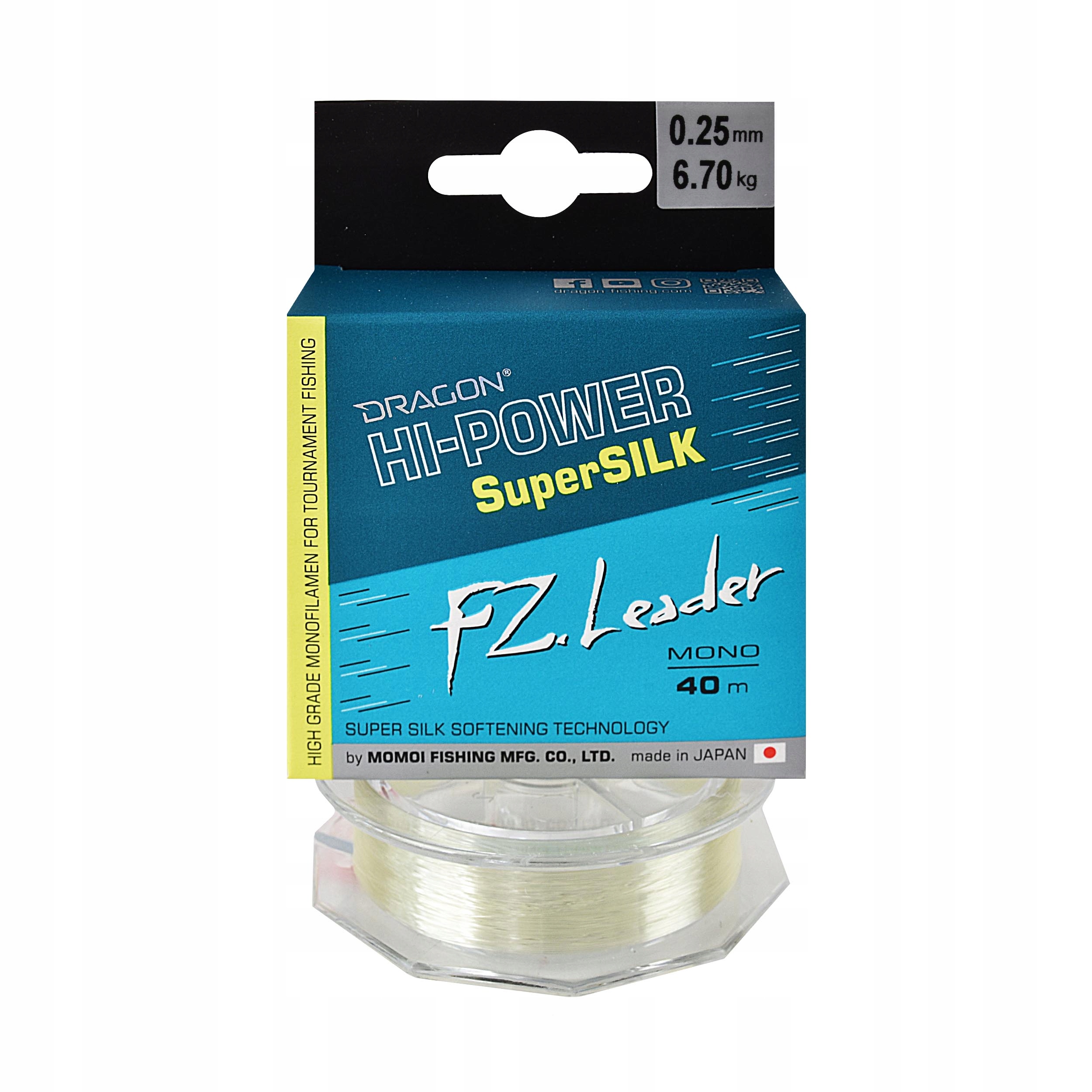 Żyłka przyponowa Dragon SuperSILK FZ.Leader 0.25mm 40m 6,70kg 1szt.