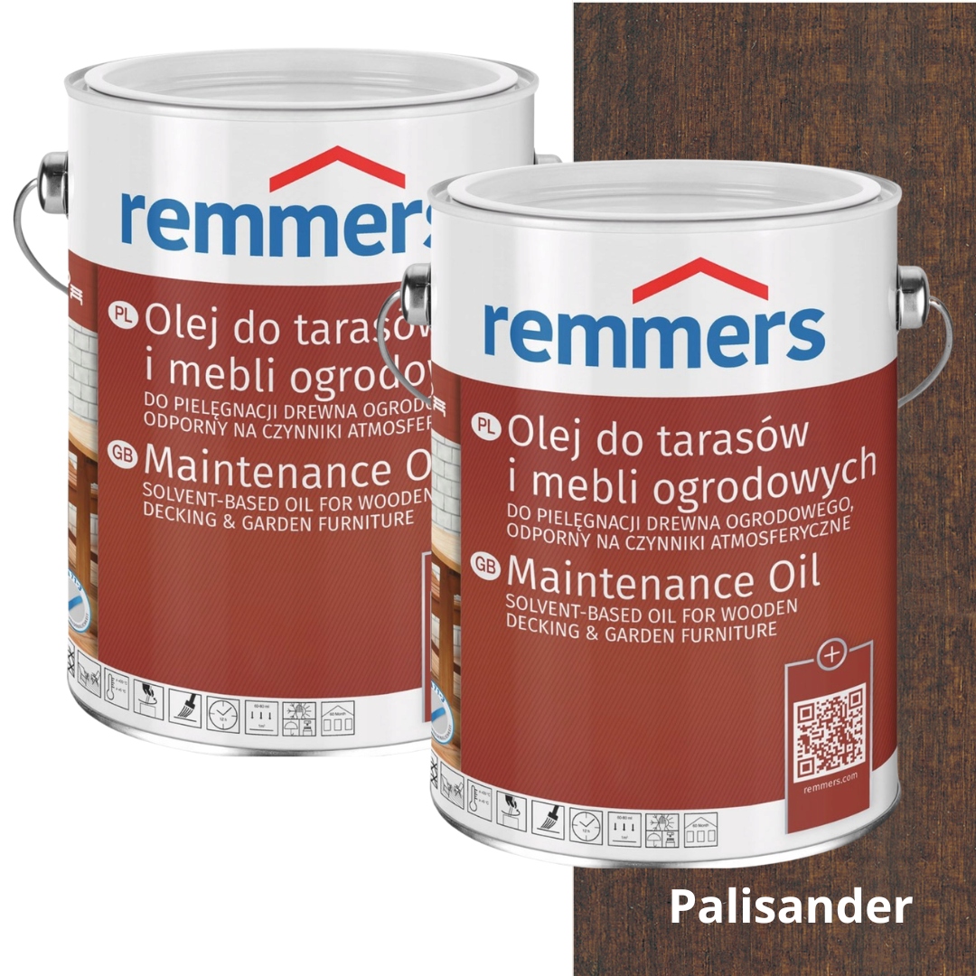 Remmers Pflege-ol Olej Na Terasy Nábytku Ze Dřeva 10 L Palisandr Sada 2X5 L