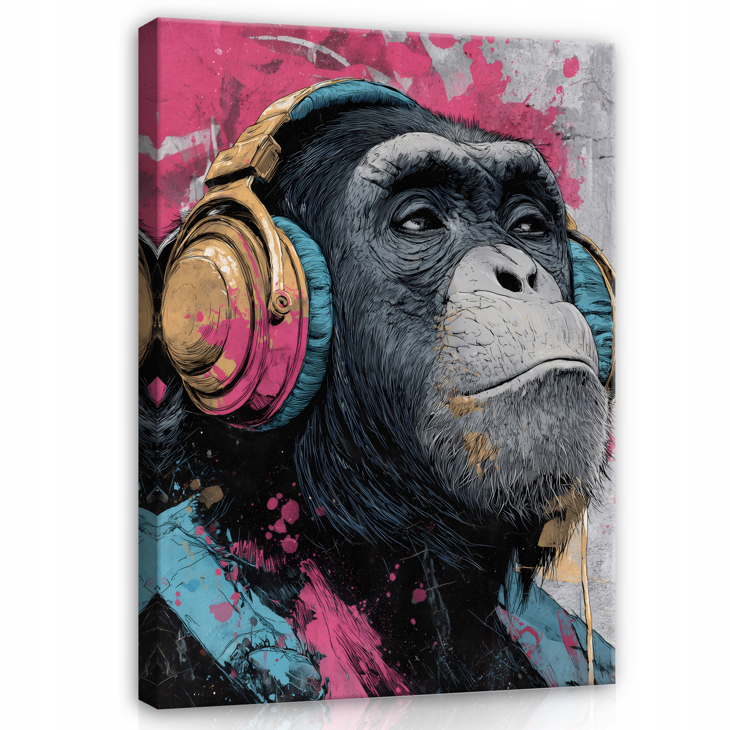Obraz Graffiti Banksy Opice Moderní Do Kanceláře Obývacího Pokoje Na Plátně 120x80