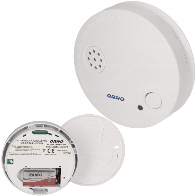 BATERYJNY CZUJNIK DETEKTOR DYMU POŻARU I OGNIA